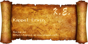 Kappel Ervin névjegykártya